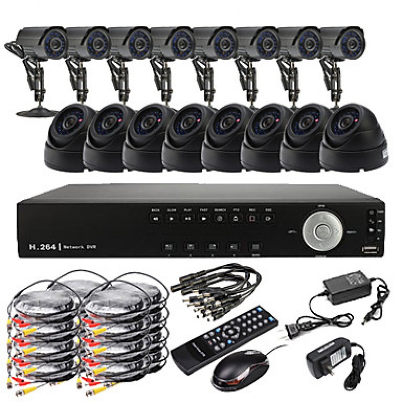 Ultra 16CH D1 Real Time H.264 CCTV DVR Kit (16 420TVL Outdoor and Indoor Night Vision CMOS Cameras)  