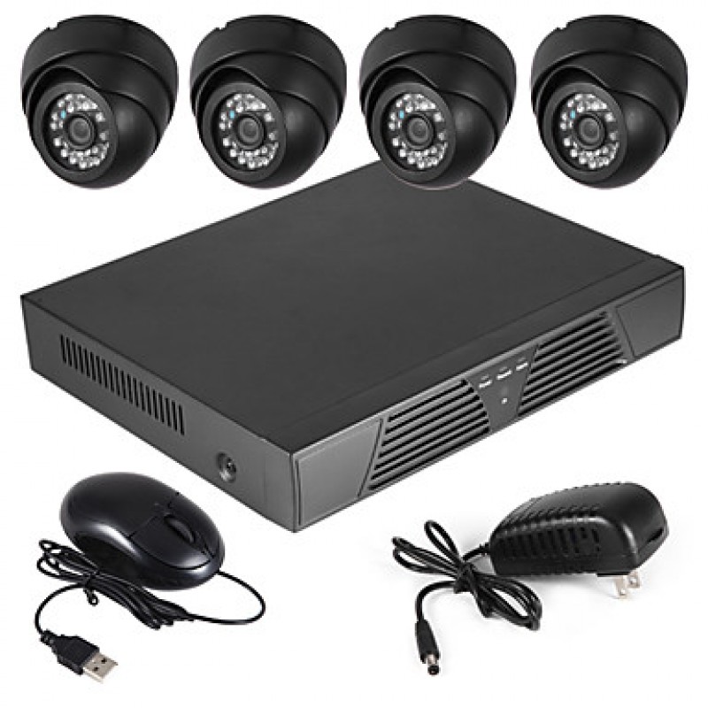 700TVL Indoor Day/Night Security Camera and 4CH HDMI 960H Network DVR System  