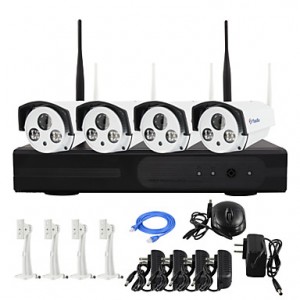 Wifi IP Camera System Kit 4CH NVR Wireless Camera ...