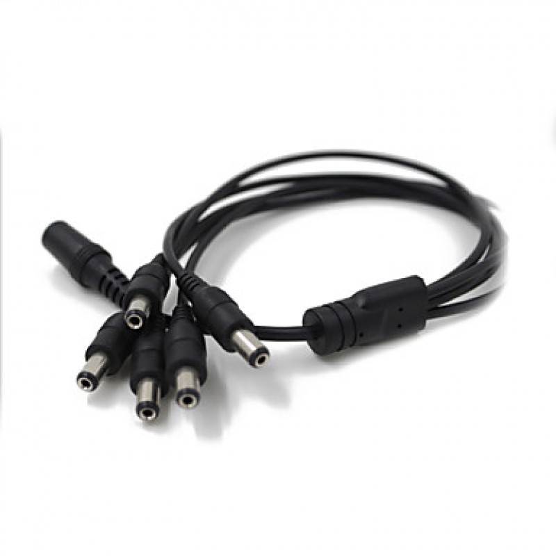 Surveillance DC Power Supply 12V Pigtail 2.1*5.5mm 1 Female to 5 Male Splitter Plug Cable for CCTV accessories,3pcs/Pack  