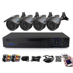 4CH DVR Kit CCTV Cameras Seystem IR Color Waterpro...