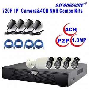 IP Camera with 720P/Infrared/Waterproof and 4CH  H...