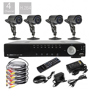 Ultra DIY 4CH D1 Real Time H.264 CCTV DVR Kit(4pcs...