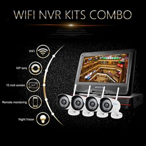 720P 1.0MP WIFI NVR Kits,With 10.1"LED, No Ne...