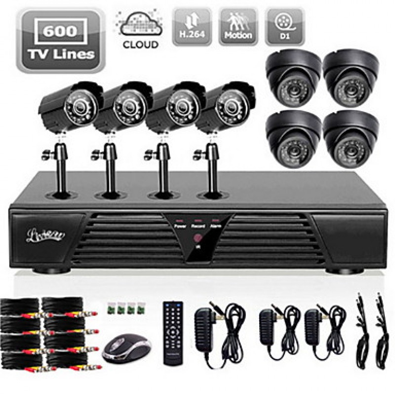 Full 960H 8CH DVR and Outdoor/Indoor 800 TVLine Camera System  