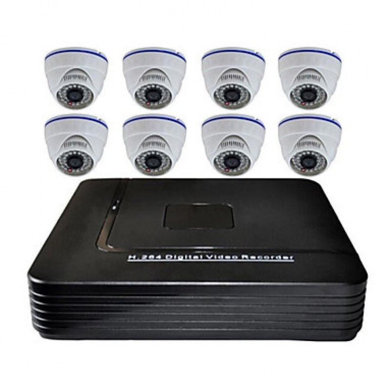 8 Channel HDMI CCTV DVR 8 Indoor Vision Security Camera System Kit 808CCW08V  