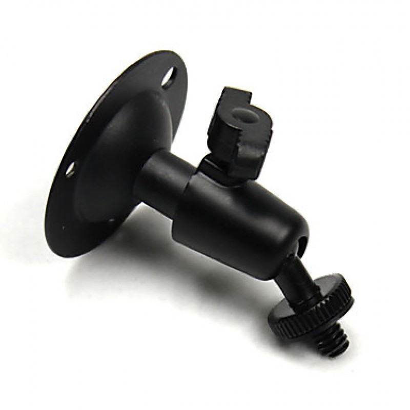 Black Wall Mount Stand Bracket for CCTV Security Camera (Base diameter: 4.5cm)  