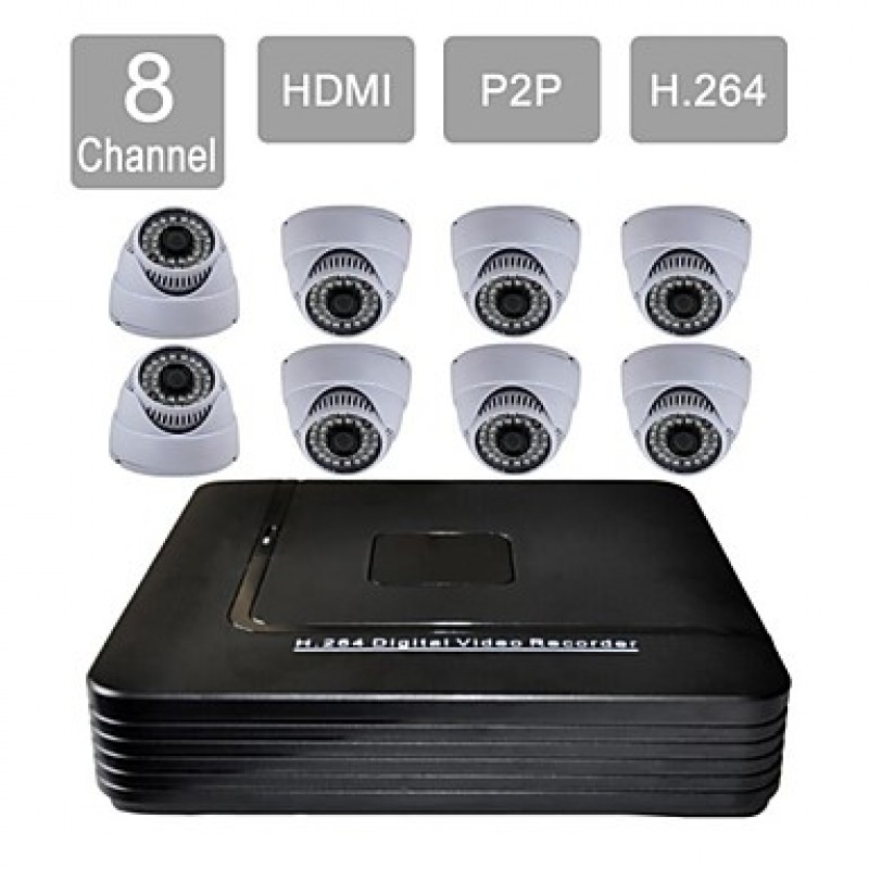 8 Channel HDMI CCTV DVR 8 Indoor Vision Security Camera System Kit 632-36CA08V  