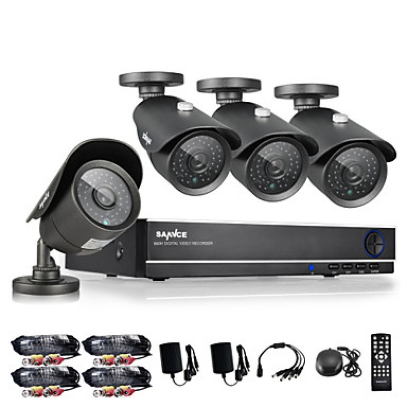 8CH CCTV System 960H DVR 4PCS 1000TVL IR Weatherproof Outdoor CCTV Camera Home Security Surveillance Kits  