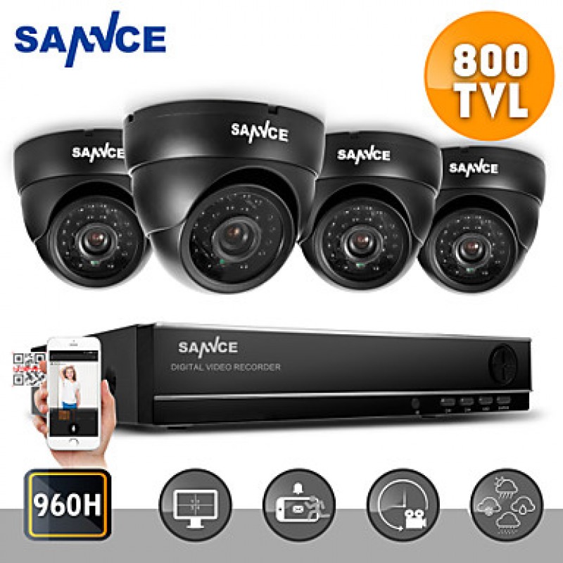 960H 8CH CCTV System Waterproof Video Recorder 800TVL Dome Home Security Camera Surveillance Kits System  